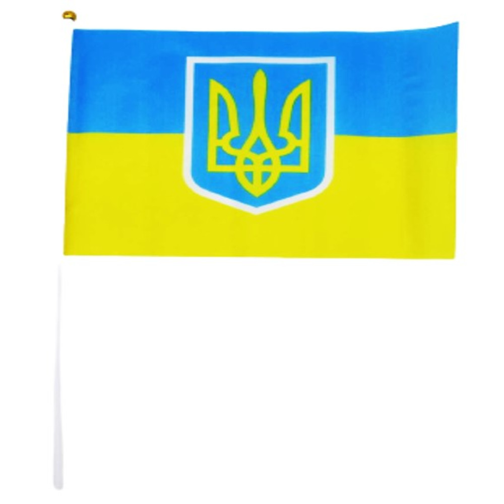 Прапор України з Тризубцем 20*28см, 40см паличка