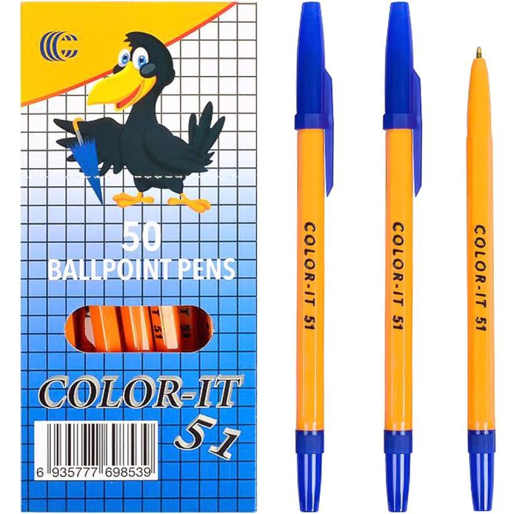 Ручка кулькова COLOR-IT CR51-50 Синя