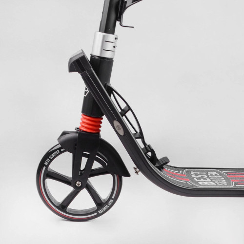 Самокат двоколісний  Акція! "Best Scooter" L-21044, фара, колеса PU 200 мм, 2 амортизатори, затискач керма, ручне гальмо, в коробці