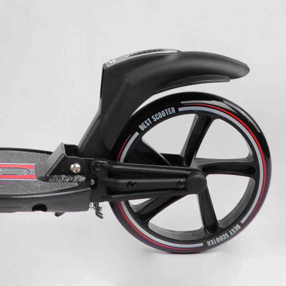 Самокат двоколісний  Акція! "Best Scooter" L-21044, фара, колеса PU 200 мм, 2 амортизатори, затискач керма, ручне гальмо, в коробці