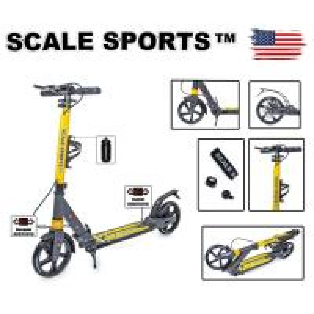 Самокат двоколісний Scale Sports SS-04 Жовтий на дискових гальмах