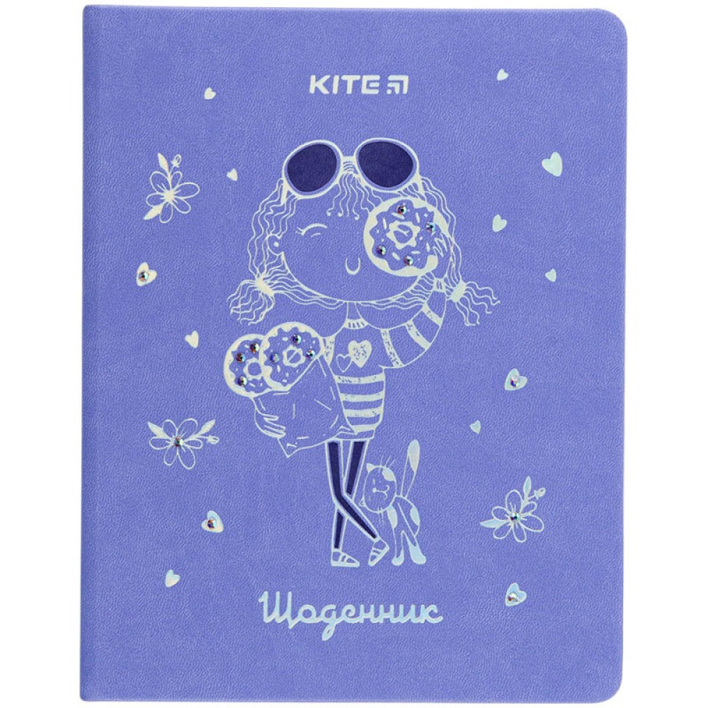 Щоденник шкільний Kite Donuts girl тверда обкладинка PU (K22-264-4)