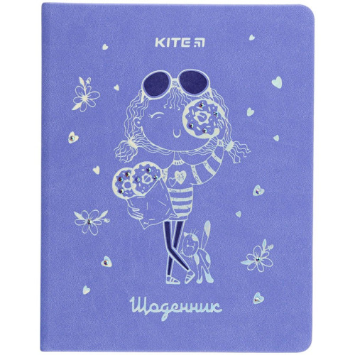Щоденник шкільний Kite Donuts girl тверда обкладинка PU (K22-264-4)