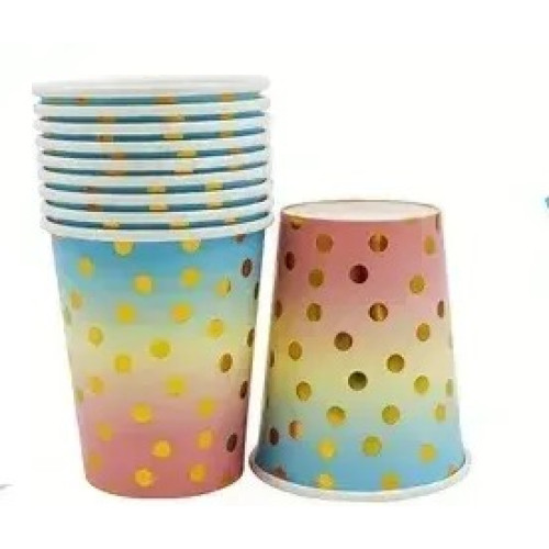 Стакан Китай Омбре крупний золотий горох 10 шт. 15502