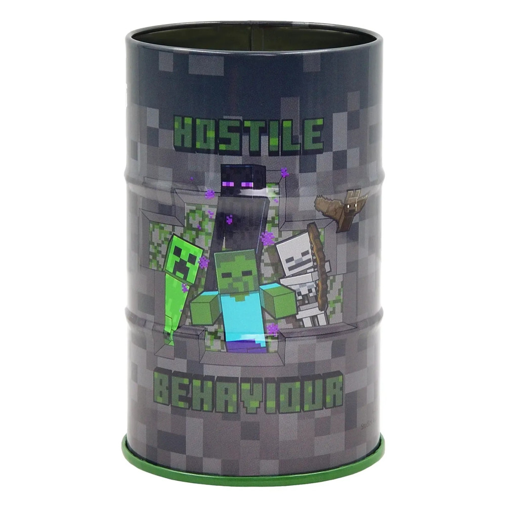 Стакан-підставка бочка Yes "Minecraft" метал, сірий 708376