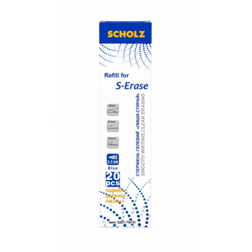 Стержень гелевий пиши-стирай M&G SCHOLZ 0,5 мм синій (3205-6SCH)