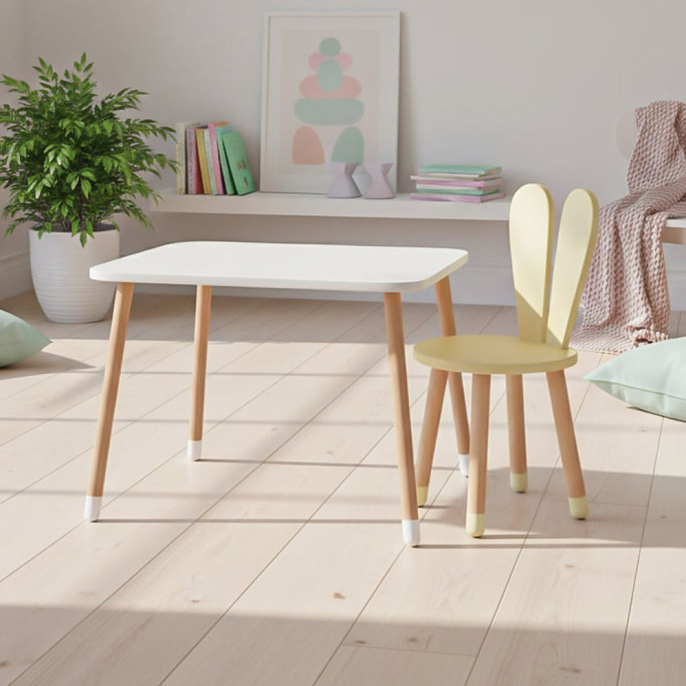 Стільчик ARINWOOD Зайчик Слонова кістка Кругле сидіння 04-2BEIGE-ROUND