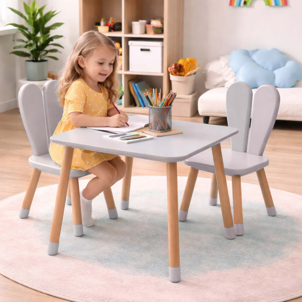 Столик ARINWOOD Зайчик Сірий 600×600 вис 520 мм 04-1GRAY