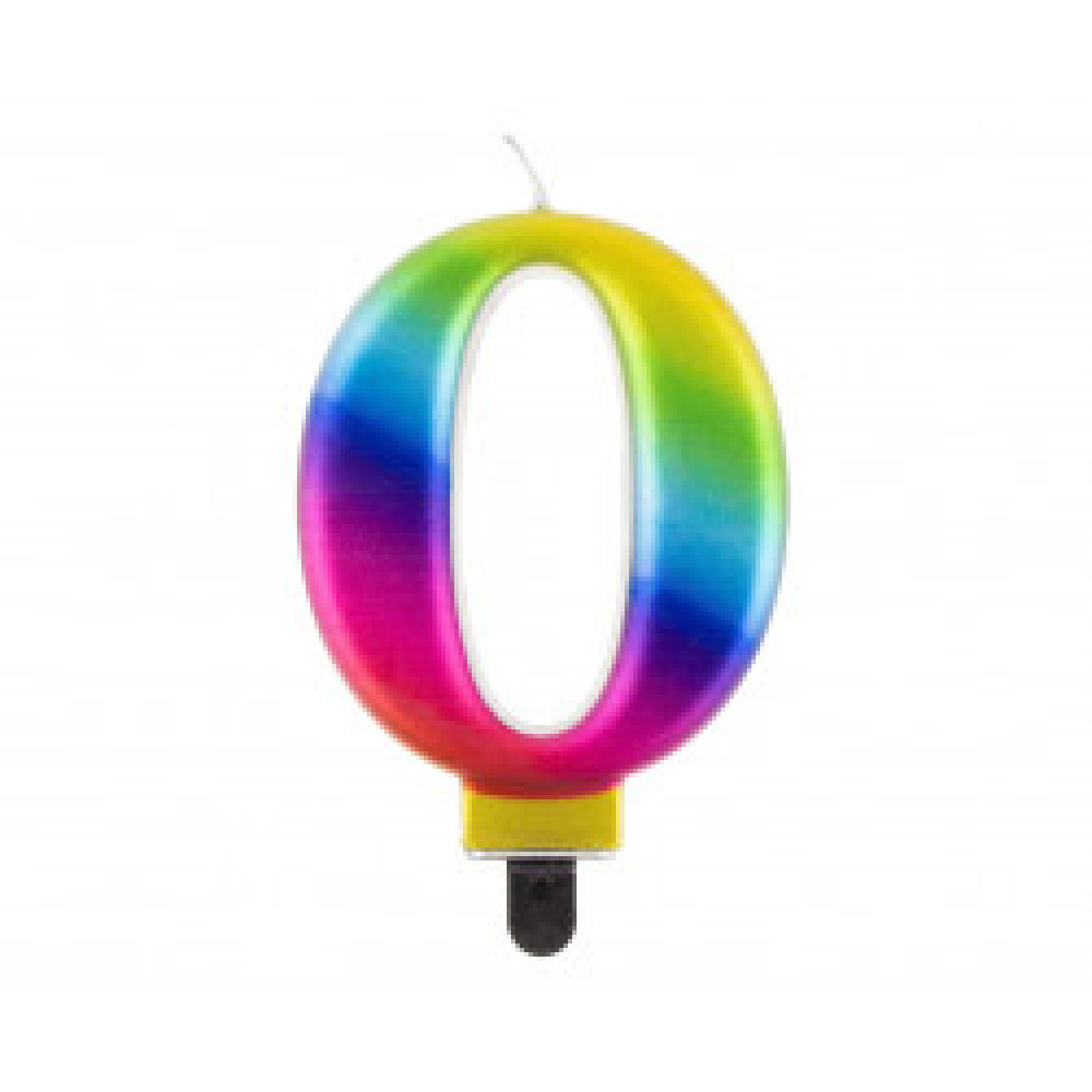 Свічка цифра "0", Galaxy, 8 см