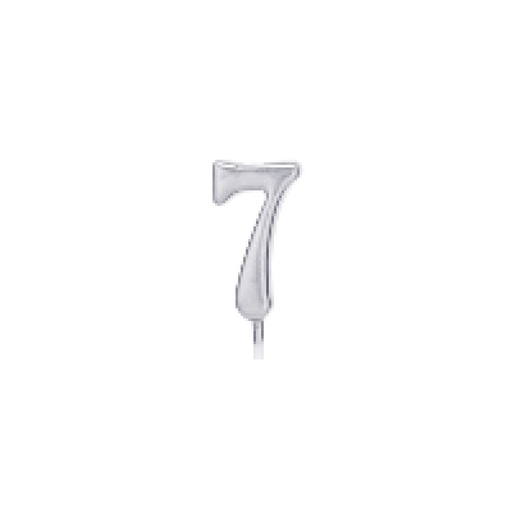 Свічка цифра "7", срібна
