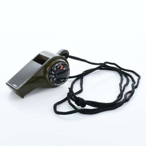 Свисток MS 3706 (100шт)6см, 3в1, на шнурку, в пакеті