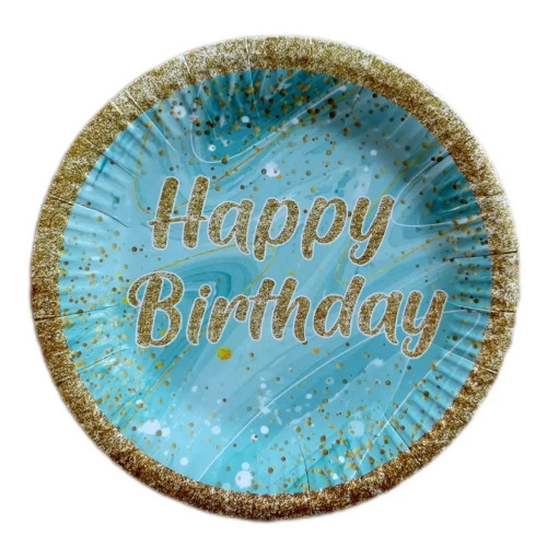 Тарілка «Happy birthday на блакитному» 16785