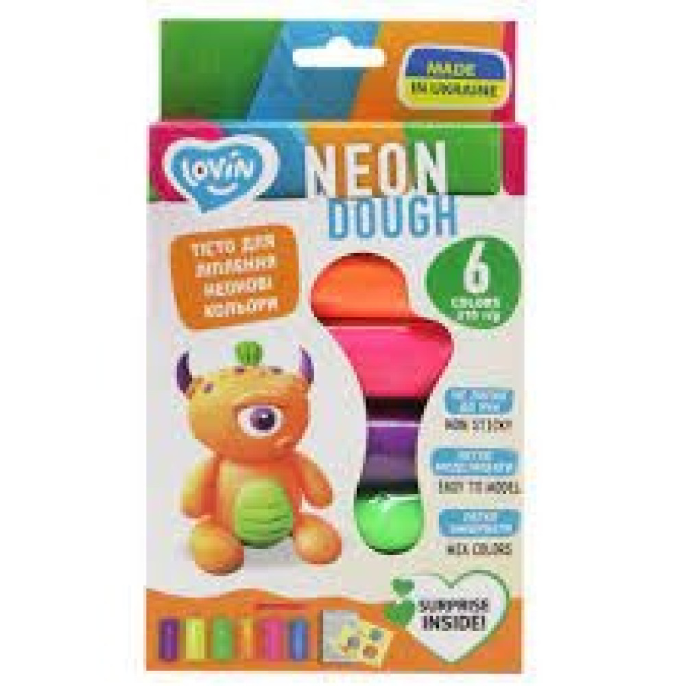 Тісто 6 кольорів Neon TM Lovin Набір для ліплення з тістом 41176