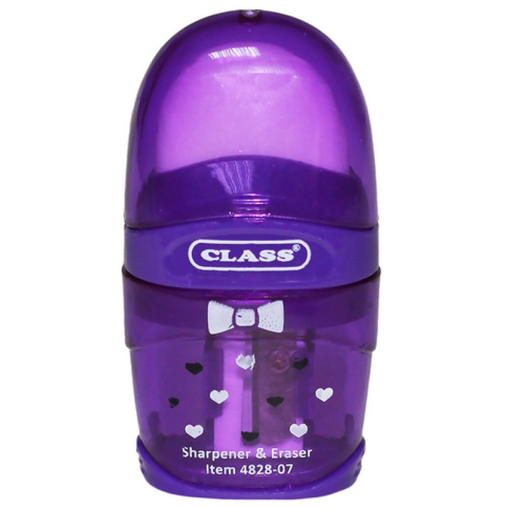 точилка з конт.+ластик Hearts, фіол. кол., 4828-07, CLASS