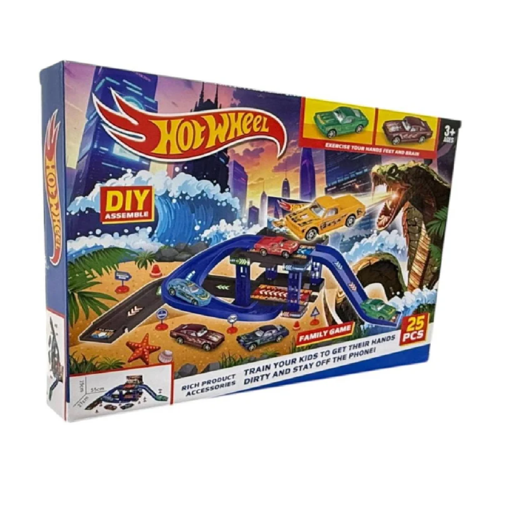 Траса з гірками та паркінгом Hot Wheels 25 деталей T876-1