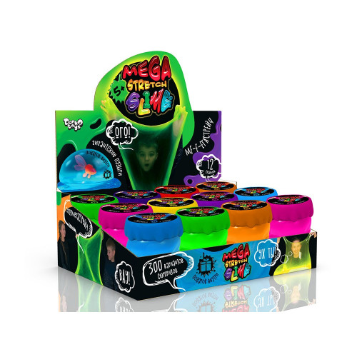 В'язка маса "Mega Stretch Slime" 200г укр (12) SLM-10-01U
