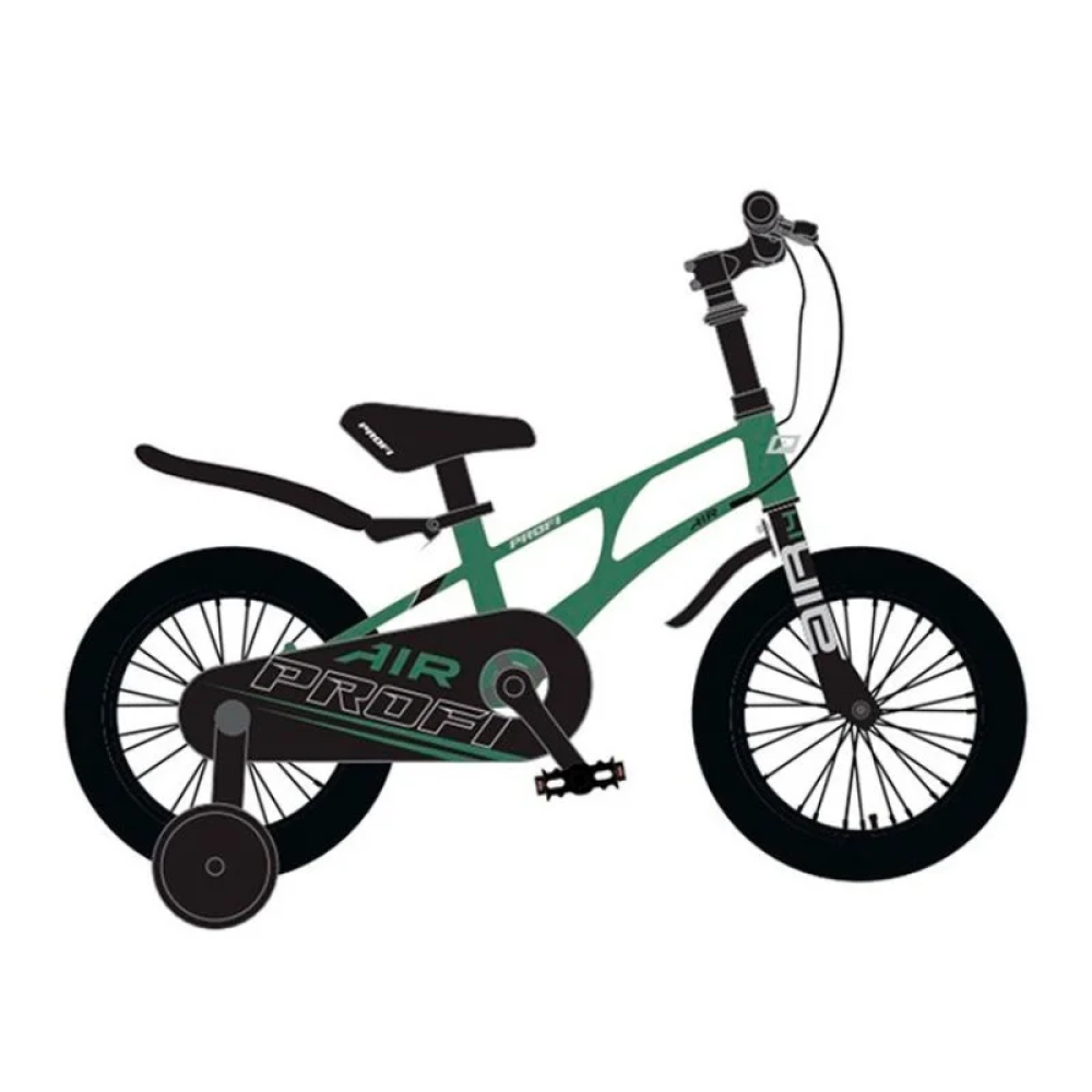 Велосипед дитячий PROF1 AIR Standart Plus 14д. MB 141060 dark green (1шт) SKD75,магнез.рама,ст.вилка,ст.обод,перед/зад.бараб.гальм.,крила,доп.кол, хак