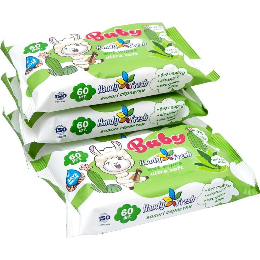 Вологі серветки 60 шт "Handy Fresh" baby алоє (114441)