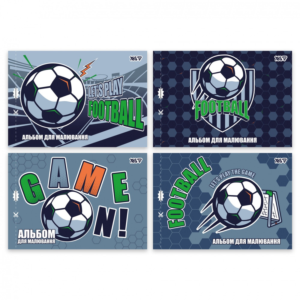 Зошит для малювання Yes А4 12арк. скоба, з перфорацією (Football) 130615