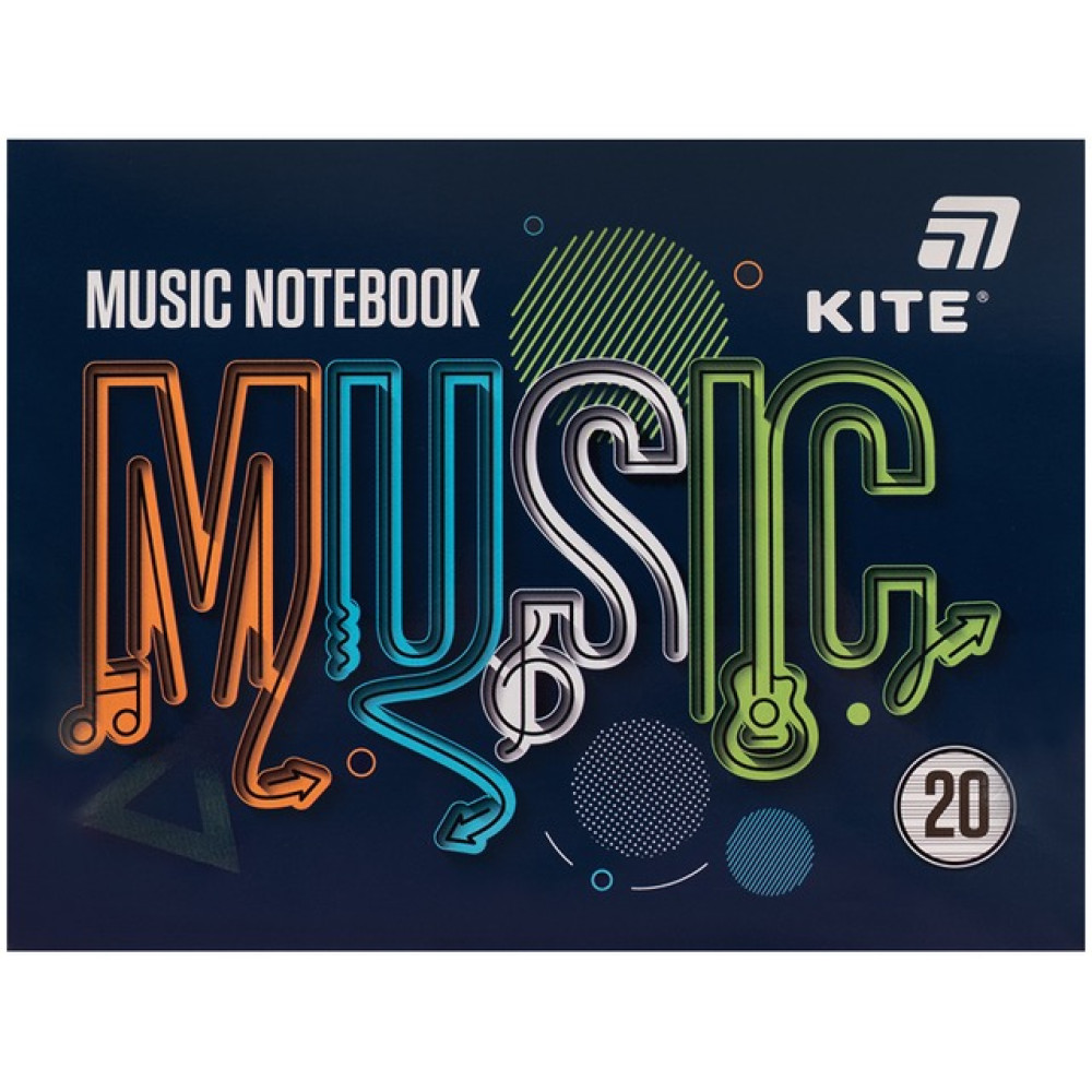 Зошит для нот Kite Music А5 20 аркушів (K26-405)