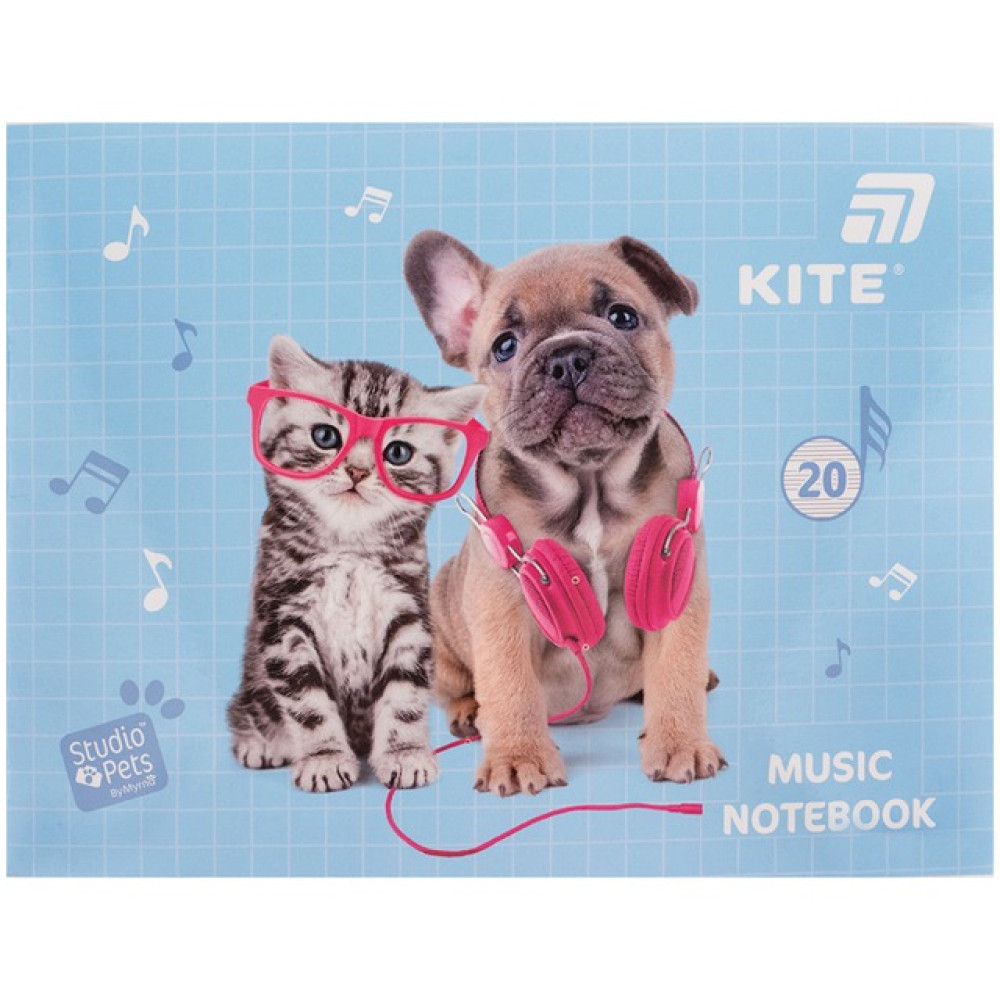 Зошит для нот Kite Studio Pets А5 20 аркушів (SP26-405)