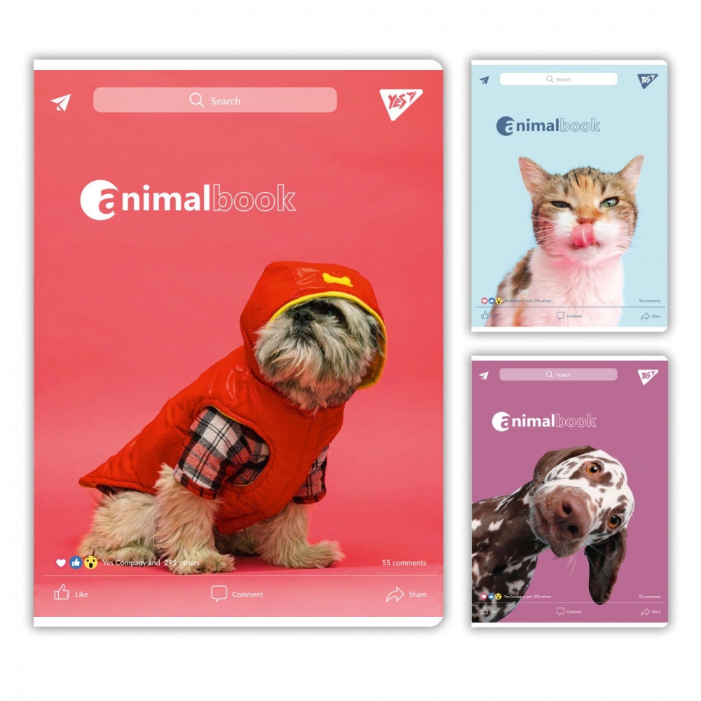 Зошит для записів YES А4/48 кл. Animalbook гібрид