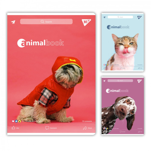 Зошит для записів YES А4/48 кл. Animalbook гібрид