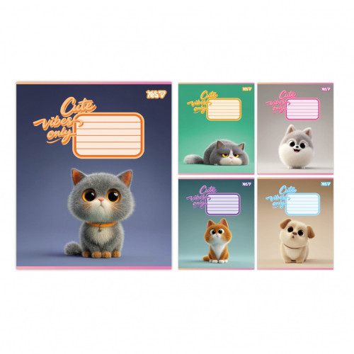 Зошит шкільний Yes Cute vibes only А5 24 аркуша лінія (768901)