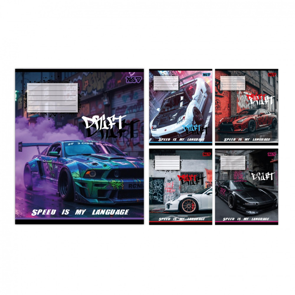 Зошит шкільний Yes Drift А5 24 аркуша лінія (768885)