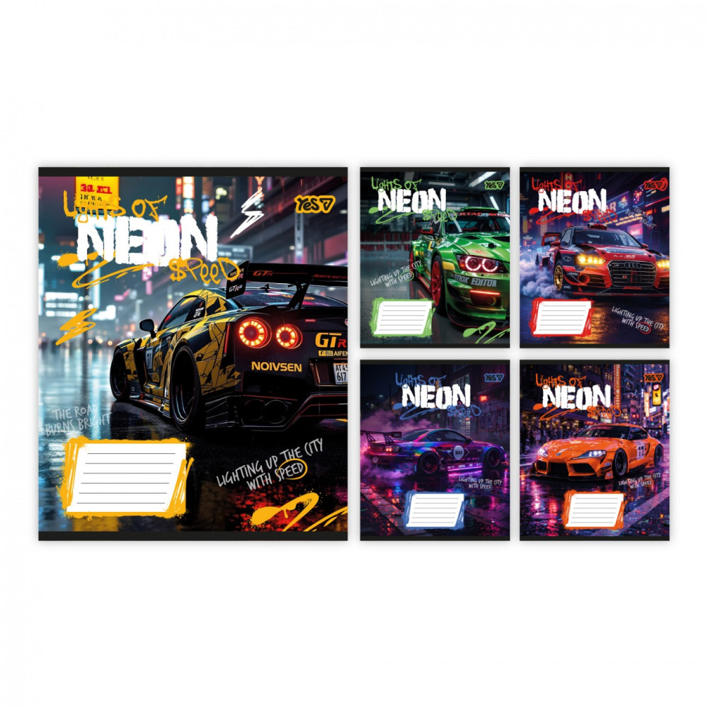 Зошит шкільний Yes Neon А5 24 аркушів лінія (768813)