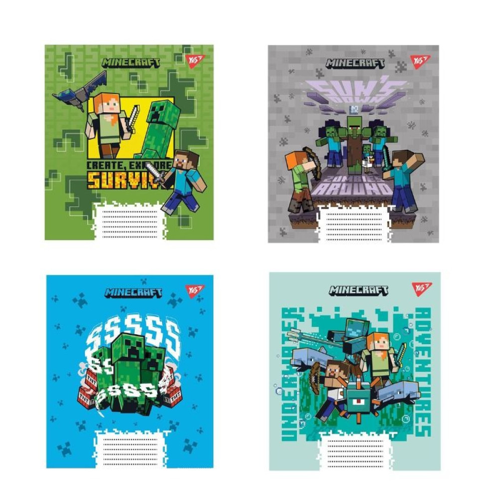 Зошит учнівський А5/12 лін Yes Minecraft