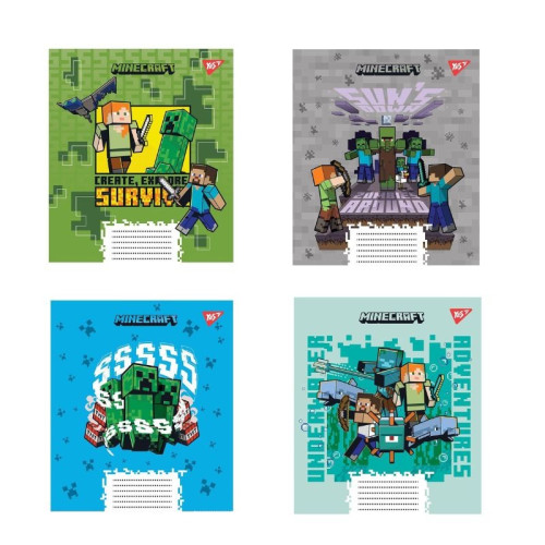 Зошит учнівський А5/12 лін Yes Minecraft