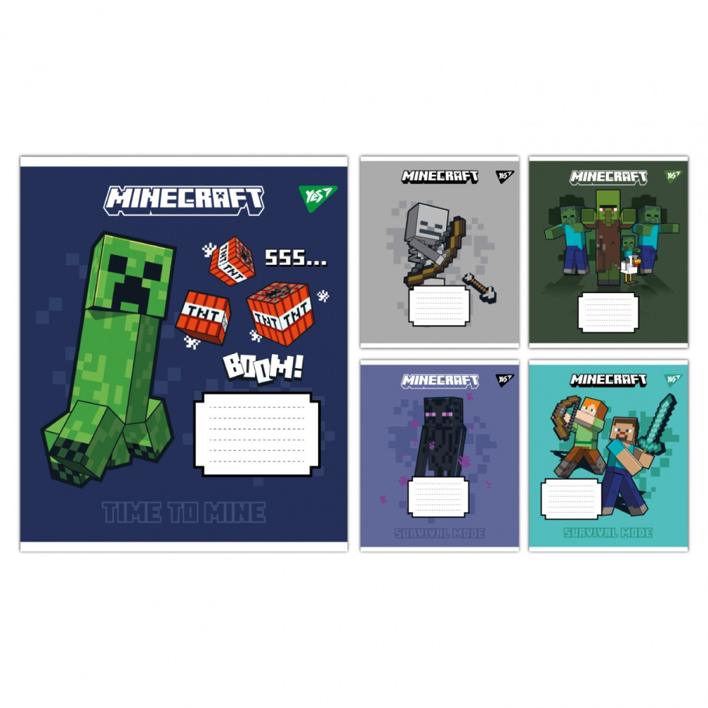 Зошит учнівський шкільний Yes Minecraft Signs А5 18 аркушів клітинка 767559